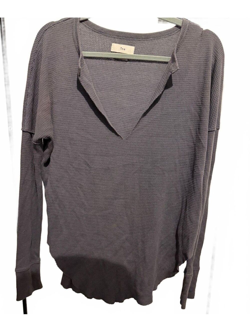 Vintage TNA Grey Long Sleeve V-neck Top